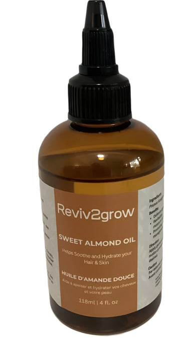REVIV2GROW Natural Hair oils -Sweet Almond Oil (4oz), Sareya Beauty Supply store in Calgary Alberta Canada